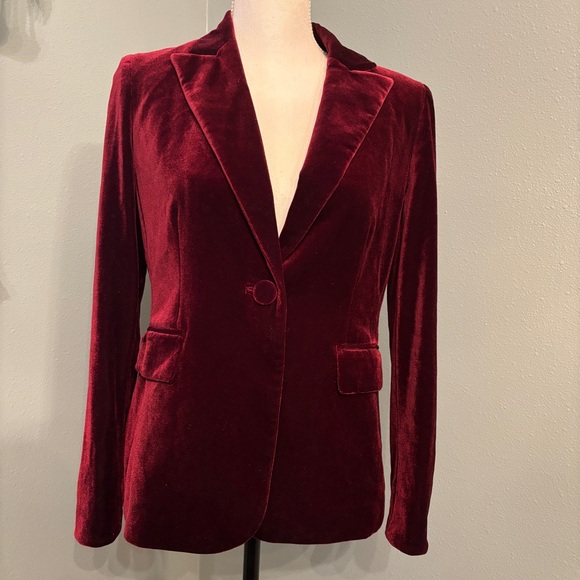 Tahari Velvet Blazer Burgandy - Picture 1 of 5